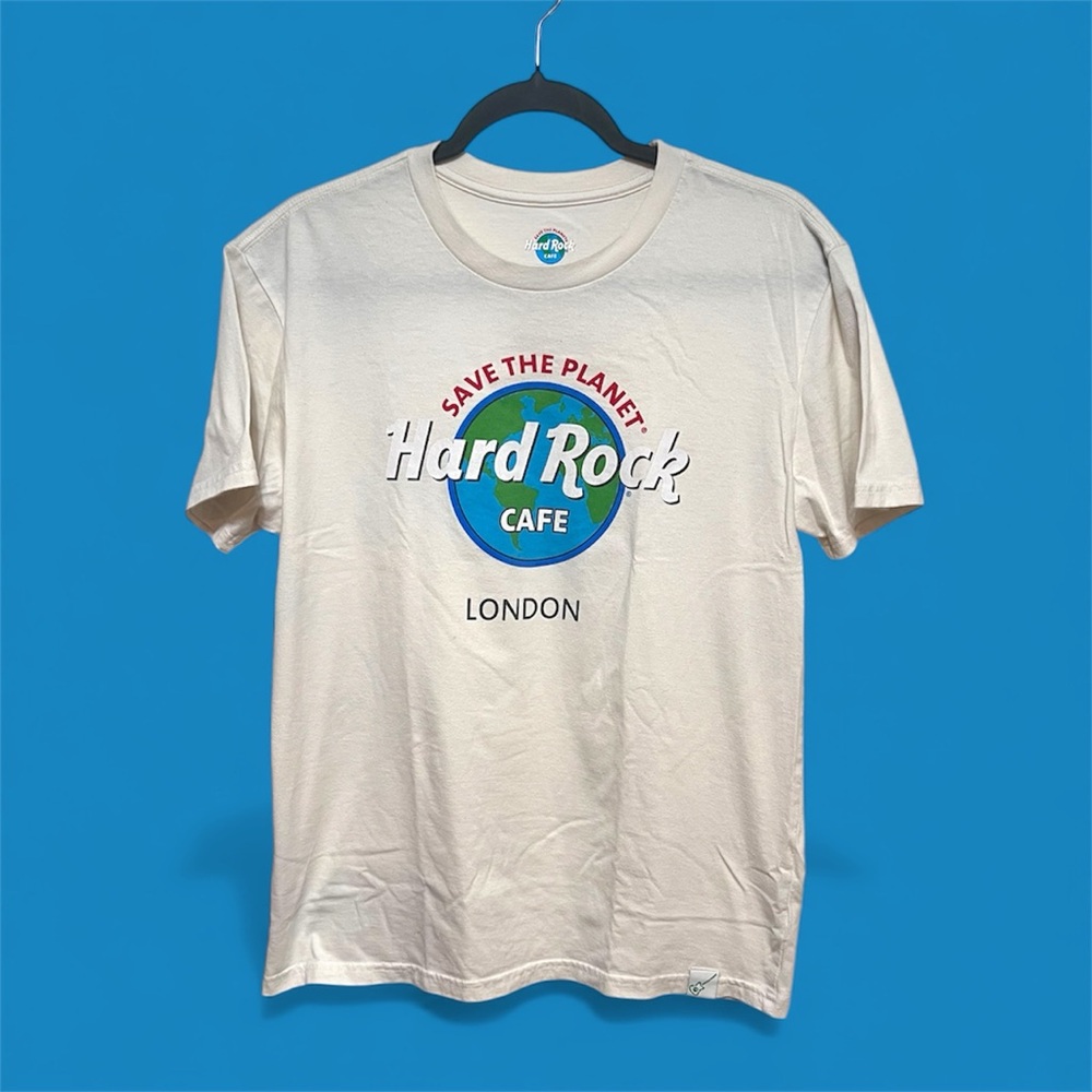 Hard Rock Cafe Cream T-Shirt with Earth Logo
